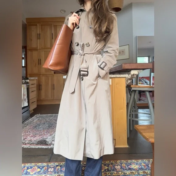 vintage London fog long classic trench double breasted petite medium - Picture 2 of 8